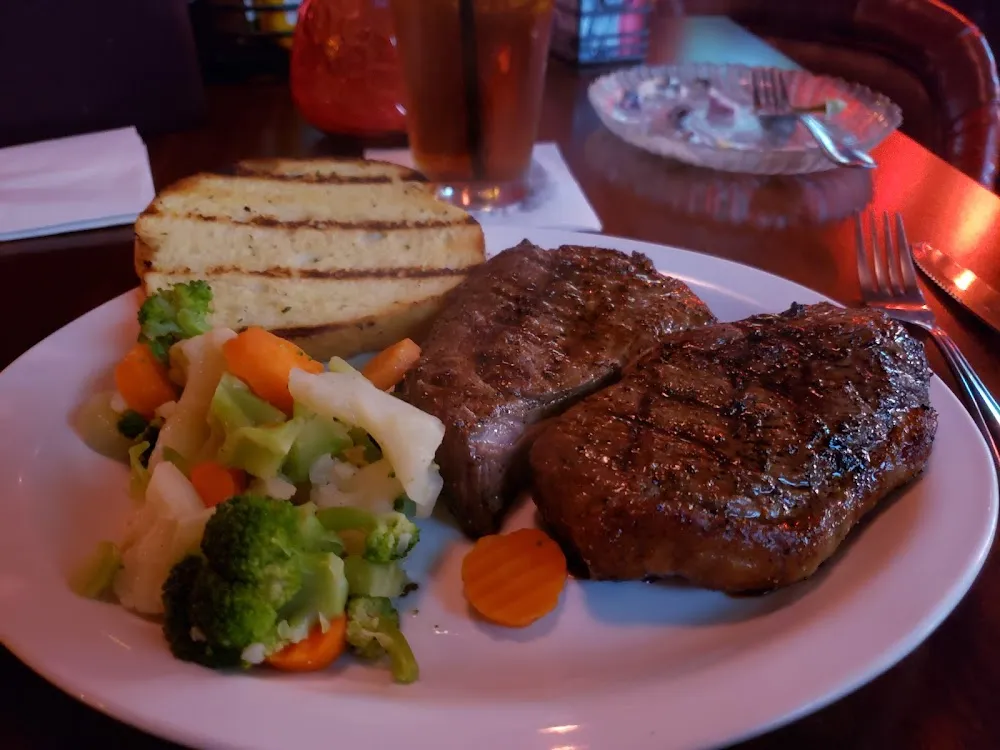 12oz Ribeye Steak Med Rare Grill Marks Bud